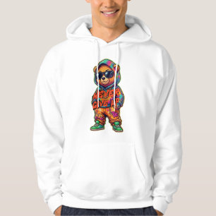 Never Give Up Cool Bear Design Hoodie