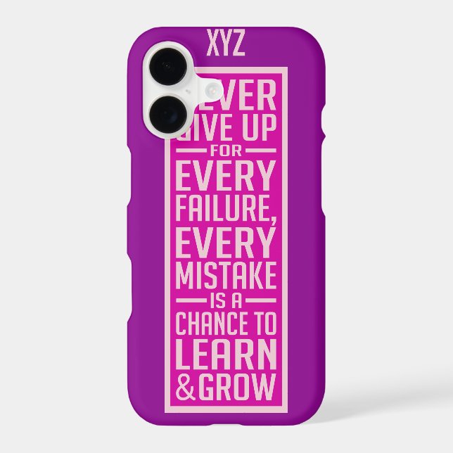 NEVER GIVE UP custom monogram phone cases (Back)