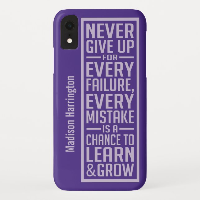 NEVER GIVE UP custom name phone cases (Back)