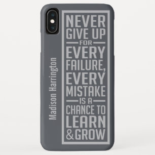 NEVER GIVE UP custom name phone cases