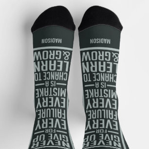 NEVER GIVE UP custom name Socks