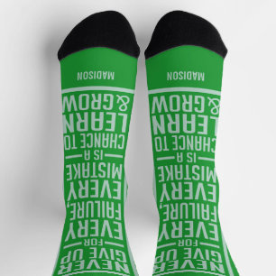 NEVER GIVE UP custom name Socks