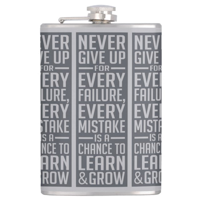 NEVER GIVE UP flask (Front)