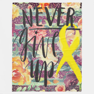 NEVER GIVE UP Fleece Blanket, 60"x80"