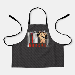 Never give up Gamers - Design for Geek Apron