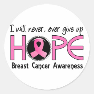 Never Give Up Hope 5 Breast Cancer Classic Round Sticker