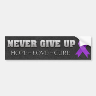 Never Give Up Hope Pancreatic Cancer Awareness Bumper Sticker
