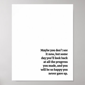 Never Give Up Inspirational Quote Poster