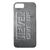 "Never Give Up" Metal Text