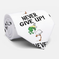 Never Give Up Motivational Pelican and Frog