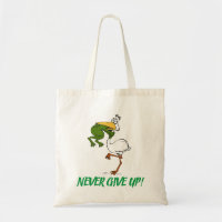 Never Give Up Motivational Pelican and Frog