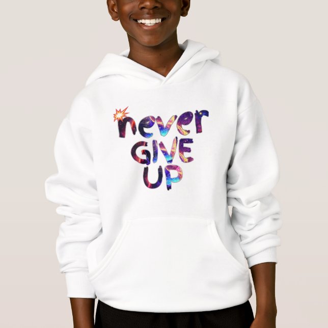 Never give up "Motivational quotes" galaxy (Front)