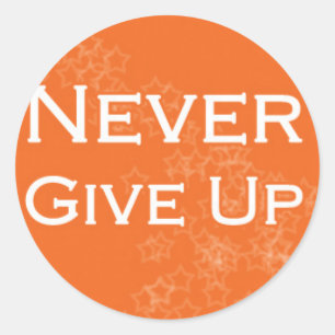 Never Give Up on Orange Classic Round Sticker