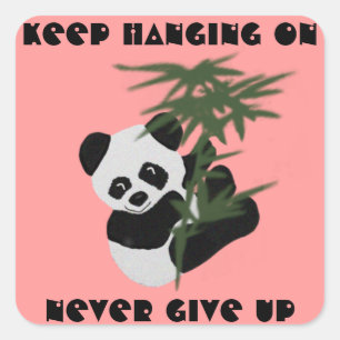 Never Give Up Panda Stickers