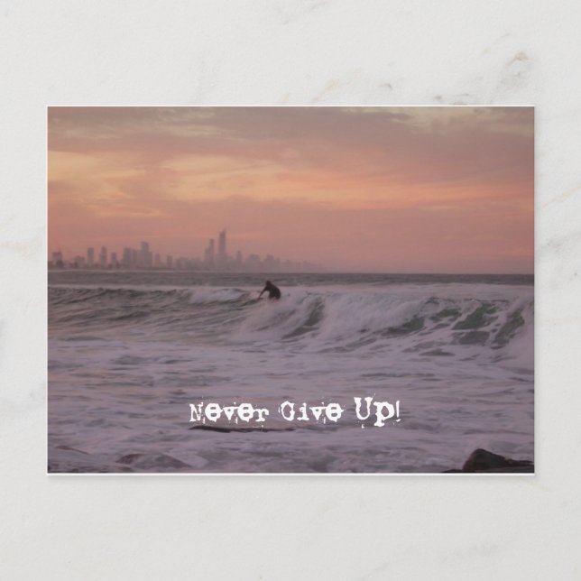 Never Give Up! Postcard (Front)