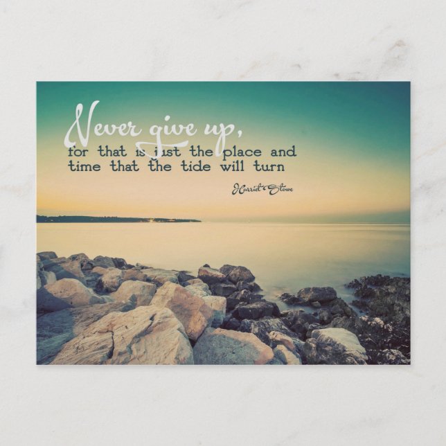 Never Give Up Postcard (Front)