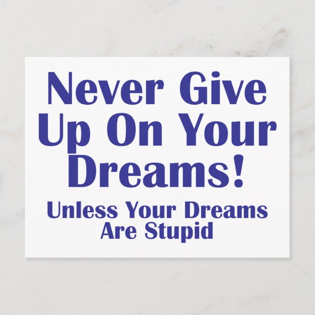Never Give Up Postcard (Front)