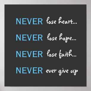 never give up poster