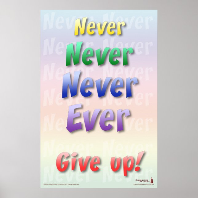 Never Give Up Poster (Front)