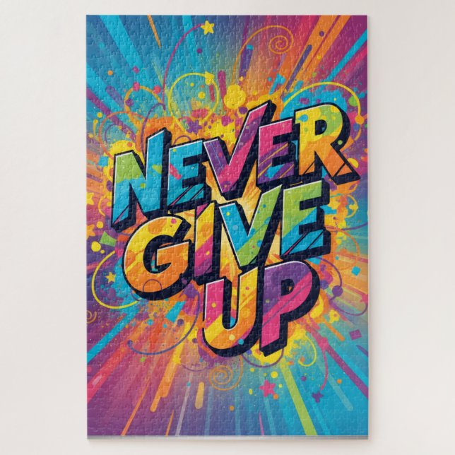 Never Give Up Puzzle-Challenging Collorful Jigsaw Puzzle (Vertical)