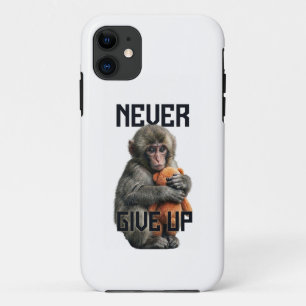 Never Give Up - Resilient Baby Monkey with Teddy B Case-Mate iPhone Case