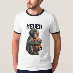Never Give Up - Resilient Baby Monkey with Teddy B T-Shirt