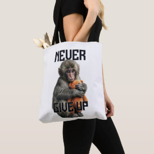 Never Give Up - Resilient Baby Monkey with Teddy B Tote Bag