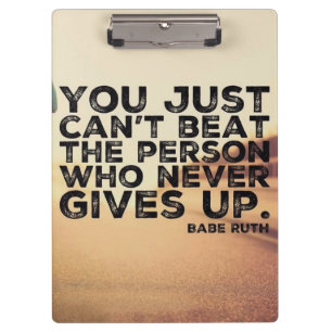 Never Give Up - Running Workout Inspirational Clipboard