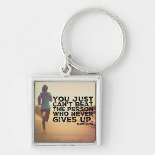 Never Give Up - Running Workout Inspirational Key Ring