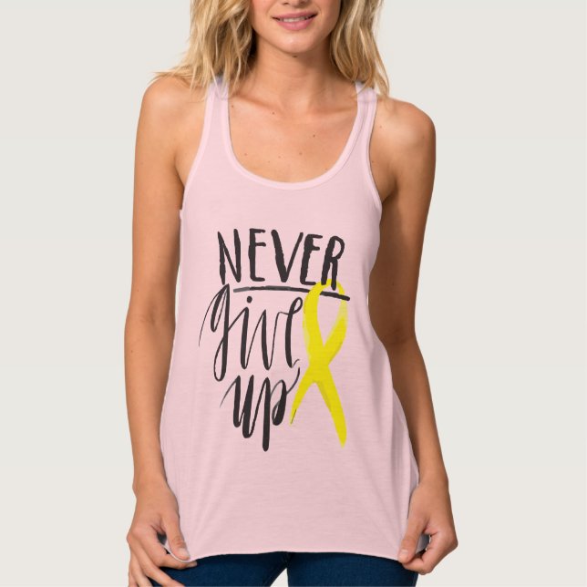 NEVER GIVE UP Slim Fit Racerback Tank Top (Front)