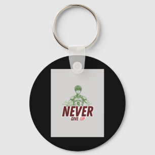 Never Give Up Sticker Key Ring