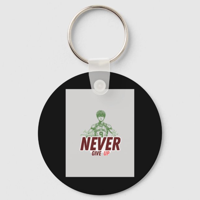 Never Give Up Sticker  Key Ring (Front)