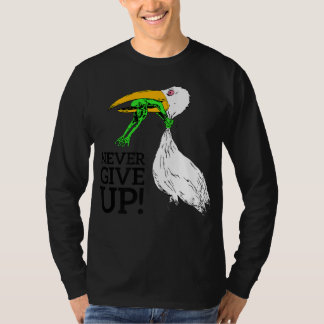 Never give up stork and frog premium T-Shirt