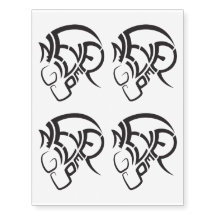 Never give up super inspiring temporary tattoo