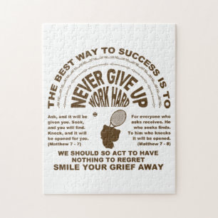 Never Give up (tennis) Jigsaw Puzzle