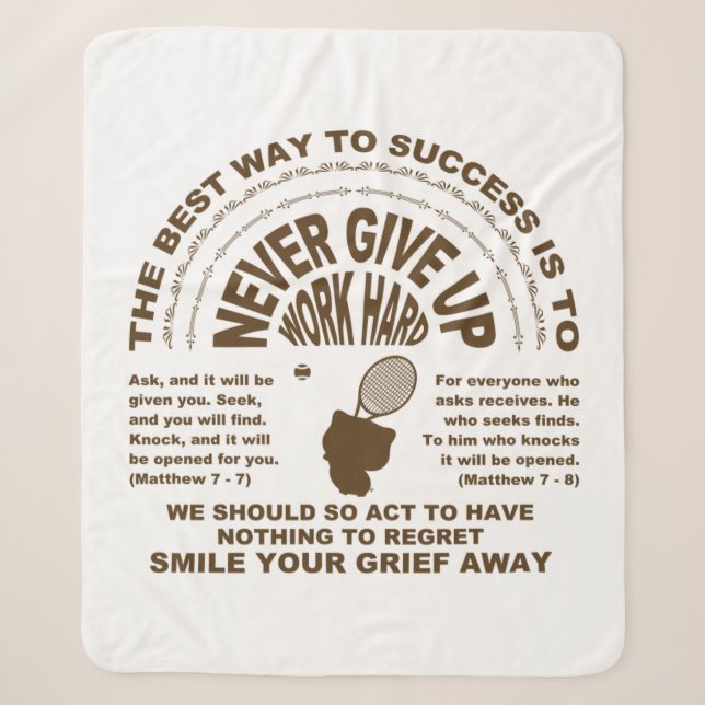 Never Give up (tennis) Sherpa Blanket (Front)