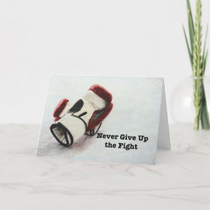 Never Give Up the Fight Boxing Themed Card