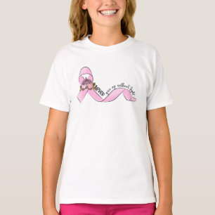 Never Give Up Without a Fight Breast Cancer Ribbon T-Shirt