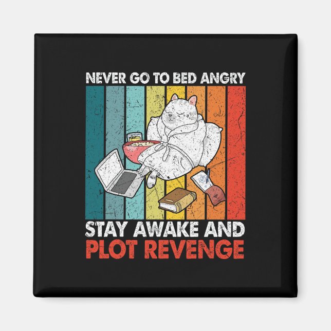 Never Go Bed Angrystay Awake And Plot Revenge Retr Magnet (Front)