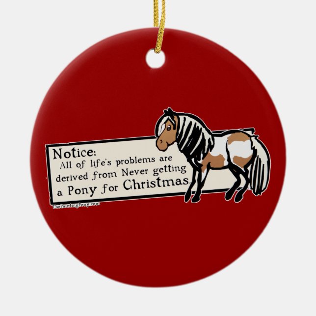 Never Got A Pony Ceramic Tree Decoration (Front)