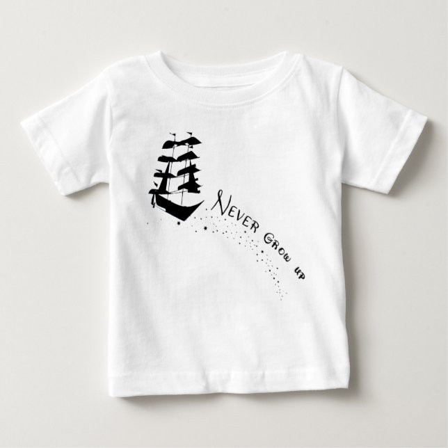 Never Grow Up Pirate Ship Shirt (Front)