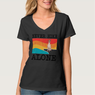 Never Hike Alone American Hairless Terrier Graphic T-Shirt
