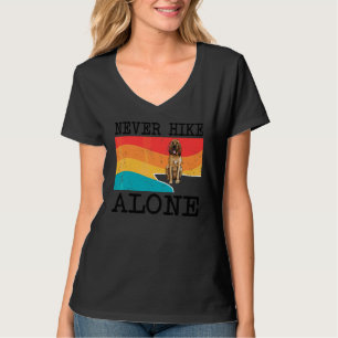 Never Hike Alone Bloodhound Graphic Hiking T-Shirt