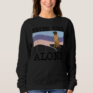 Never Hike Alone Brown Great Dane Dog Hiking Sweatshirt