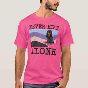 Never Hike Alone English Toy Spaniel Dog Hiking T-Shirt
