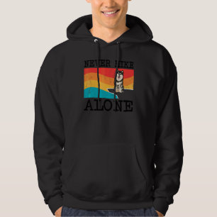 Never Hike Alone Finnish Lapphund Graphic Hiking Hoodie