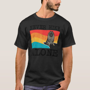 Never Hike Alone Keeshond Graphic Hiking T-Shirt