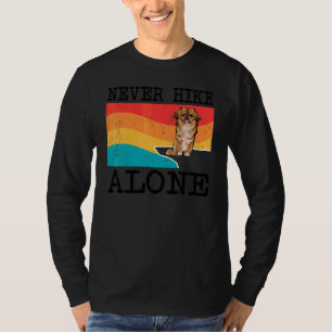 Never Hike Alone Pekingese Graphic Hiking T-Shirt