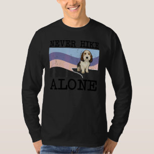 Never Hike Alone Petit Basset Griffon Vendeen Dog  T-Shirt