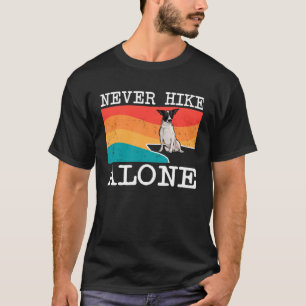 Never Hike Alone Rat Terrier Graphic Hiking T-Shirt